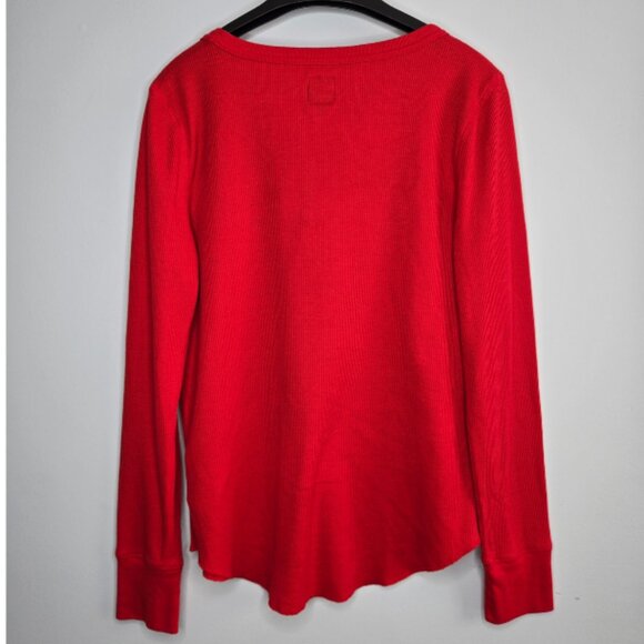 Gap Tall Red Thermal Long Sleeve Top M – Waffle Knit Layering Shirt - Picture 2 of 5